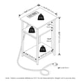 thumbnail image 2 of 3-Tier USB and Type-C Charging Port Open Storage Side Table with Metal Frame, 2 of 6