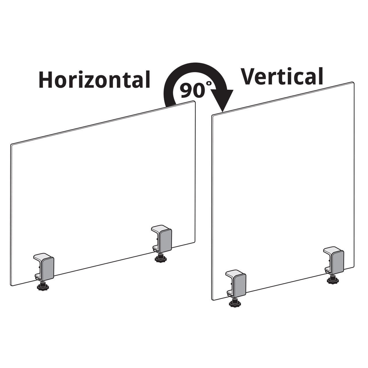23.5" x 31.5" Acrylic Protective Shield with Metal Counter Edge Clamp. Plexiglass Protection.