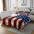 thumbnail image 3 of American Flag Bedspread Set Stars and Stripes Twin Quilt Set, Wooden Branches Rustic Decor Bed Set Retro Grunge USA Flag Coverlet Set for Teens Youth Bedroom,1 Bedspread 1 Pillowcase, 3 of 3