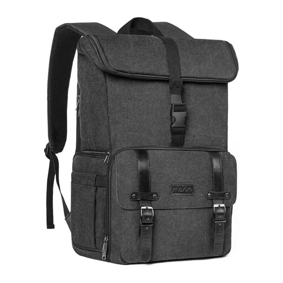 Mosiso 15-16 inch DSLR/SLR/Mirrorless Photography Camera Backpack Case Top Folded Pocket with Tripod Holder-Works Canon/Nikon/Sony/DJI Mavic Drone, Black