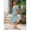 thumbnail image 3 of Vestido BerryGo Summer 2025, casual, con cuello cuadrado a media pierna, 3 of 7