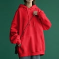 thumbnail image 2 of Women's Sweatshirts Hoodies Long Sleeve Hoodie Pullover Hoodies for Women Unisex Hoodie Red Sweatshirts for Women Women's Fall Fashion Streetwear Clothes, 2 of 5