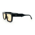 thumbnail image 6 of Retro Hipster Thick Beveled Frame Horn Rim Square Rectangle Sunglasses Black - Beige, 6 of 6