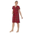 thumbnail image 5 of Aria Women's Brushed Sweater Knit Short Sleeve Split Neck Waltz Nightgown, Sizes up to 5X, 5 of 5
