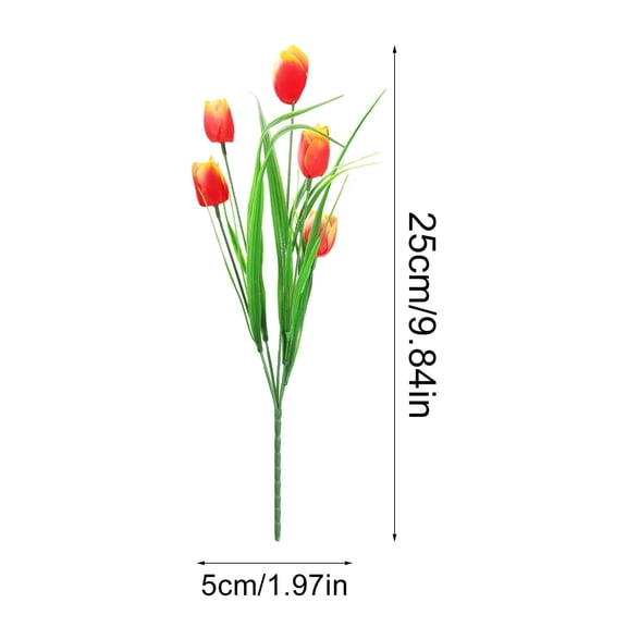 Artificial Flowers Dining Table Decorations Flowers Floral Arrangements Tulips Valentine's Day Tulips for Lovers Tulip Stem Bouquet Multicolor 9.84 Inch (24Pcs)