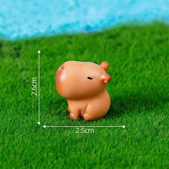 Modelo de Capybara de dibujos animados en miniatura  estatuilla de escritorio  adorno de paisaje de jardín  artesanía de resina  decoración del hogar  oficina  coche  Knickknacks de es