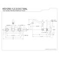 thumbnail image 2 of Kingston Brass KS1257AL 8-Inch Center Wall Mount Bathroom Faucet, Brushed Brass, 2 of 2