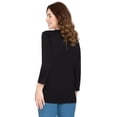 thumbnail image 6 of Turtle Bay New York Women's 3/4 sleeves Henley in cotton blend with button placket, 6 of 9