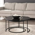 thumbnail image 2 of Downham Table de Cocktail Ronde en Miroir Antique/noir (Lot de 2), 2 of 8