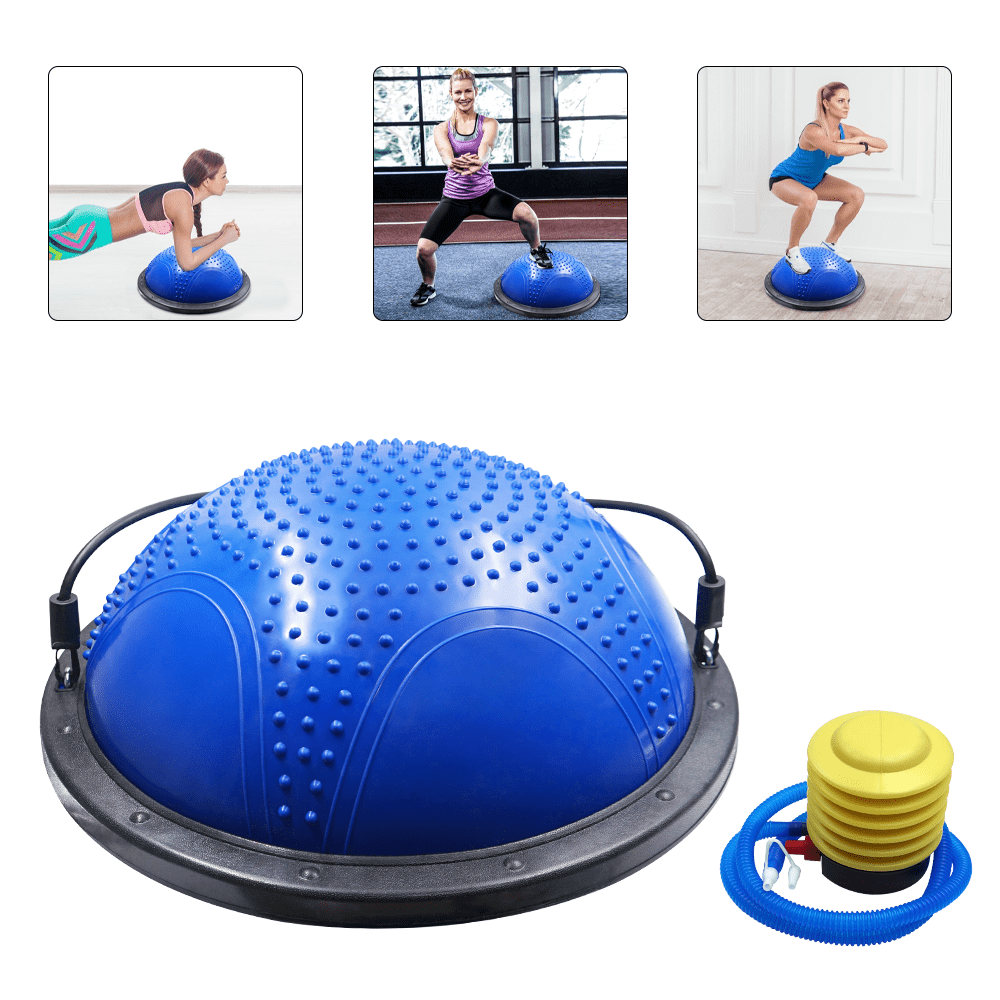 Details about   18.5" Yoga Half Ball Exercise Trainer Fitness  Strength Gym with Pump New 