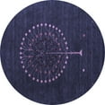 thumbnail image 1 of Ahgly Company Indoor Round Abstract Blue Contemporary Area Rugs, 4' Round, 1 of 4