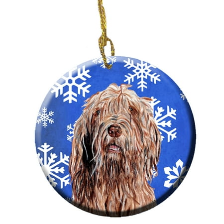 Otterhound Winter Snowflakes Ceramic Ornament SC9781CO1