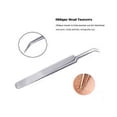 thumbnail image 3 of Herramienta para eliminar puntos negros, 5 piezas, pinzas curvas para puntos negros, kit de herramientas para extraer puntos negros y acné para pieles sensibles, caja de metal plateada, 3 of 5