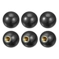 thumbnail image 1 of 6uds Roscado Bola Perillas, M10 Hembra Rosca Termoestable Bola Perilla 1.37'' Diámetro Negro Redondo Operación Bola Mangos con Cobre para Máquina Mango Herramienta Reemplazo, 1 of 7