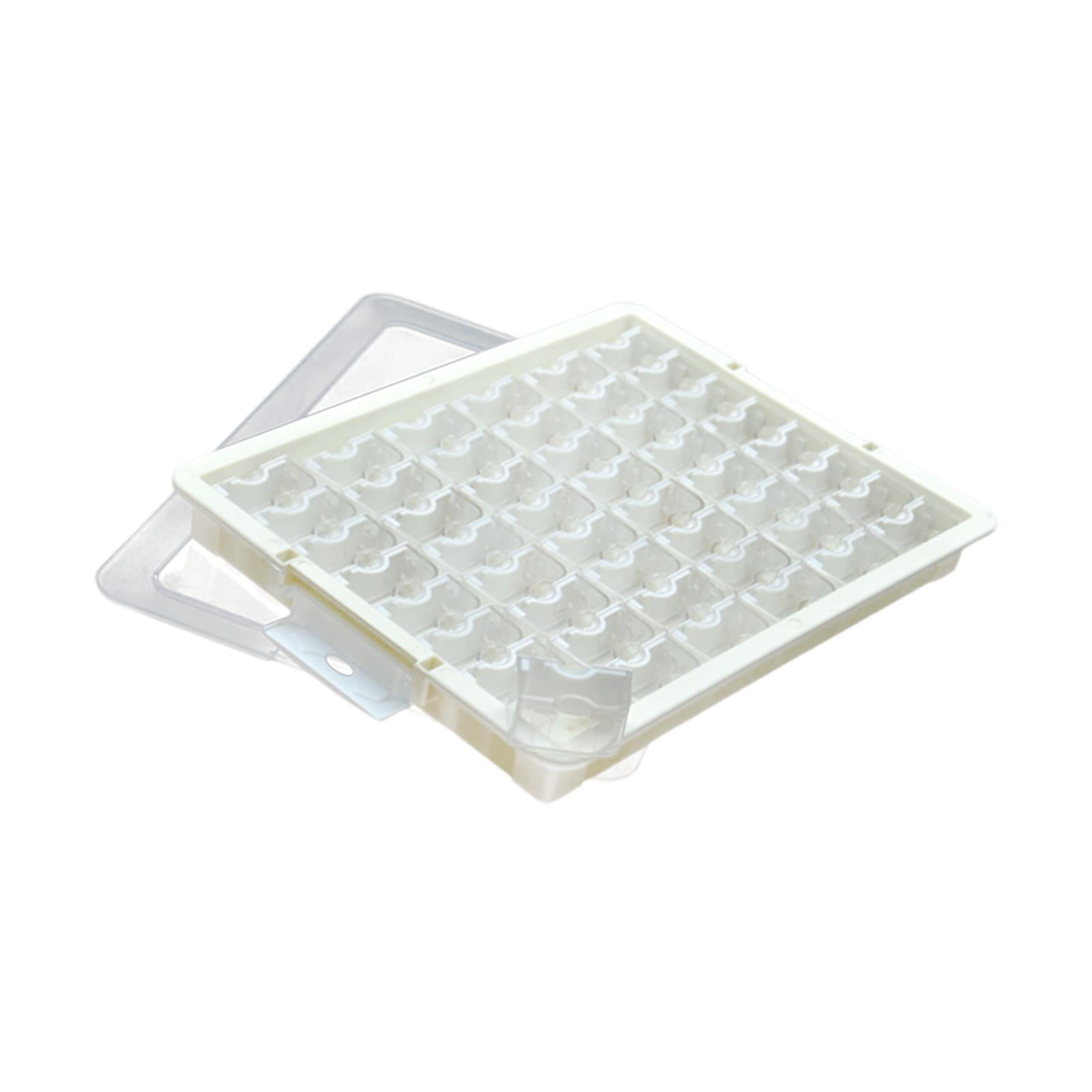 QccHieUs Bead Storage Box Bead Organizer Box with Lid Portable with Compartments Supplies 48 Grid