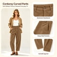 thumbnail image 5 of Oksale Corduroy Pants for Women Petite Trendy High Waisted Button Barrel Pants Loose Comfortable Khaki Pants with Pockets Fashion Outfits Khaki L, 5 of 7