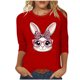 thumbnail image 1 of Camisetas Casuales de las Mujeres Impresas 3/4 Manga Cuello Redondo Blusa, Moda Ligera Superior para el Hogar Y el Uso Diario, Cómoda Imitación de la Tela Del Estante, 1 of 8