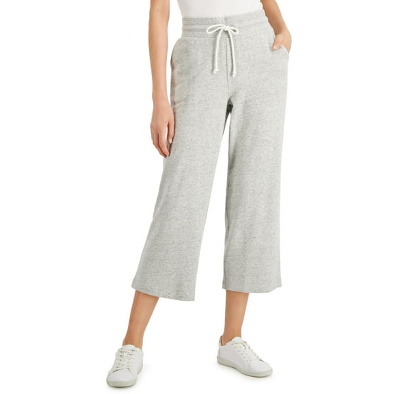Style & Co Womens Cropped Sweatpants Gravel Grey Htr L