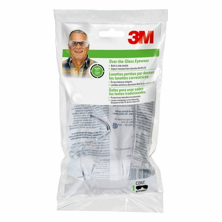 3M Over-the-Glass Clear Lens Eyewear Protection, Clear Frame