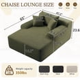 thumbnail image 2 of 65" Oversized Indoor Cloud Couch Chair, Boneless Wide Armrest Chaise with 3 Pillows, Comfy Corduroy Sofa Bed, Green, 2 of 7