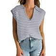 thumbnail image 2 of V Neck Cap Sleeve Tops Sleeveless Women Spring Sweater Vest, 2 of 5