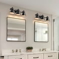 thumbnail image 5 of 3-Light Semi-Flush Mount Ceiling Track Lighting Adjustable Round Spotlight in Matte Black, 5 of 9