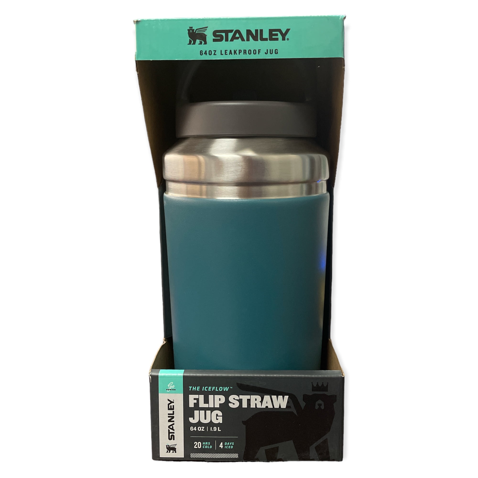 Stanley Go IceFlow Flip Straw Leakproof Jug, 64oz (1.9L), Lagoon