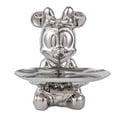 thumbnail image 1 of Bandeja para estatua de ratón, plato de escultura animal, galvanoplastia, gran capacidad, fácil mantenimiento, soporte para estatuilla, cuenco para el hogar, plateado con lazo, 1 of 10