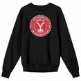 thumbnail image 4 of Yellowstone Red Circle Logo Crew Neck Long Sleeve Adult Black Sweatshirt-Medium, 4 of 7
