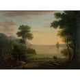 thumbnail image 2 of John Wootton 18x14 Gold Ornate Wood Frame and Double Matted Museum Art Print Titled - Classical Landscape with Figures and Animals; Sunset (1754), 2 of 4