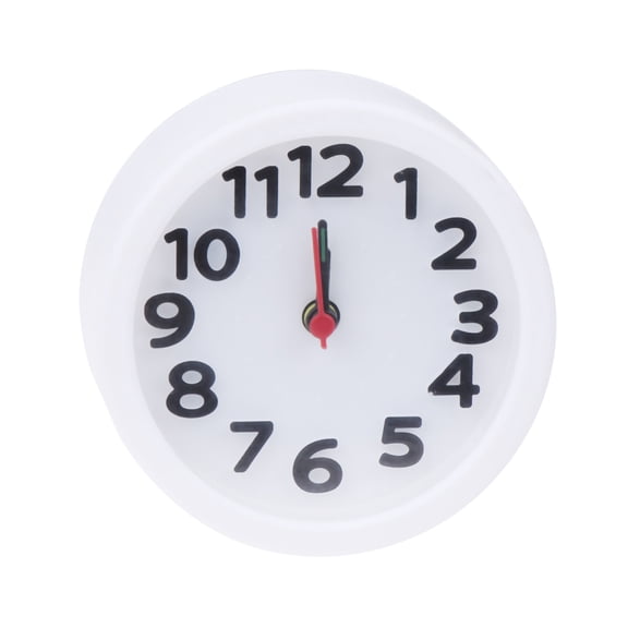 Simple Round Plastic Alarm Clock Small Desktop Clock Luminous Hour and Minute Hand Kids Wall Mounted Alarm Clock Without Battery (White)