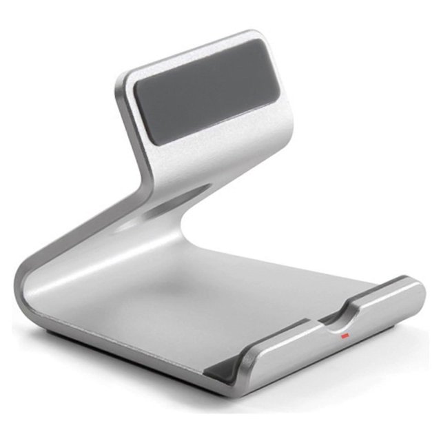 Desk Phone Holder, Aluminum Alloy Cell Phone Stand, AntiSlip Base and Convenient Charging Port, Works with All 48' eReaders