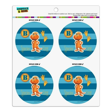 

Dinosaur Train Buddy T-Rex Species Blue Stripes Refrigerator Fridge Locker Vinyl Circle Magnet Set