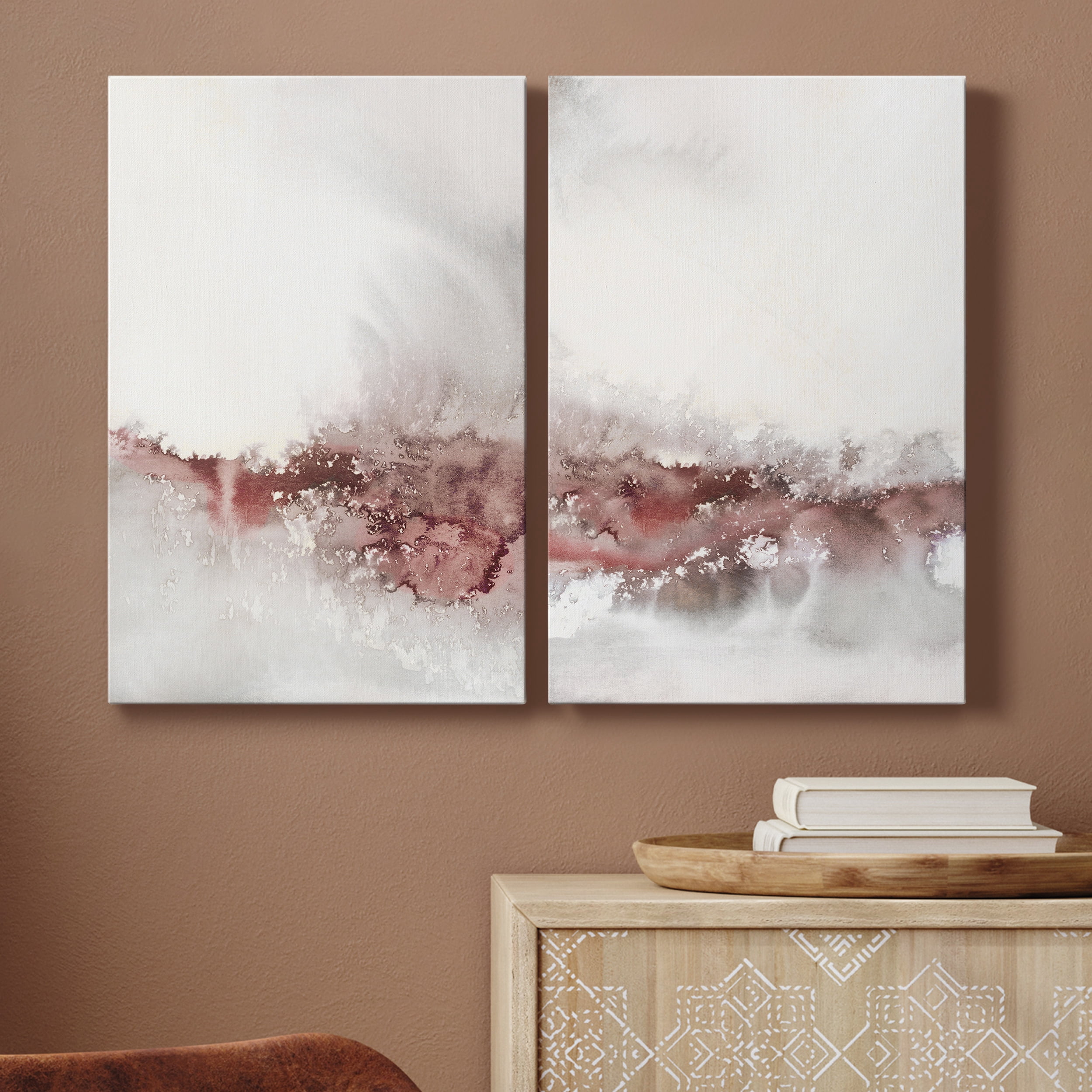 Soft Waves I Premium Gallery Wrapped Canvas - Ready to Hang - Set of 2 - 18 x 27 Each