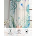 thumbnail image 6 of Jellyfish Coastal Sheer Curtains 84 Inch Length 2 Panels Set for Living Room/Bedroom, Summer Nautical Starfish Coral Beige Kitchen Curtains Grommet Semi-Sheer Curtains Window Treatments 52"x84"x2, 6 of 7