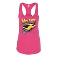 thumbnail image 2 of Wild Bobby, Ford Yellow Mustang Horsepower Cars and Trucks Women Racerback Tank Top, Raspberry, Small, 2 of 6