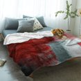 thumbnail image 2 of Christmas Red Blanket Grey Super Soft Breathable Flannel Fleece Throw Blankets Rustic Paint Art Graffiti Lattice Warm Cozy Decorative for Sofa Chair Bedroom All Seasons Use 50" x 60", 2 of 6