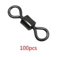 thumbnail image 2 of 100 Pieces Fishing Swivels Flexible Professional Small Size Stainless Steel Rolling Barrel Swivel Protection Connector Tackle Accessory Snap Component 5#, 2 of 7