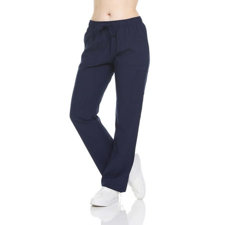 

Heal + Wear Women Scrubs Pants Famale Medical with Pockets Regular Fit 4 Way Strech Navy L