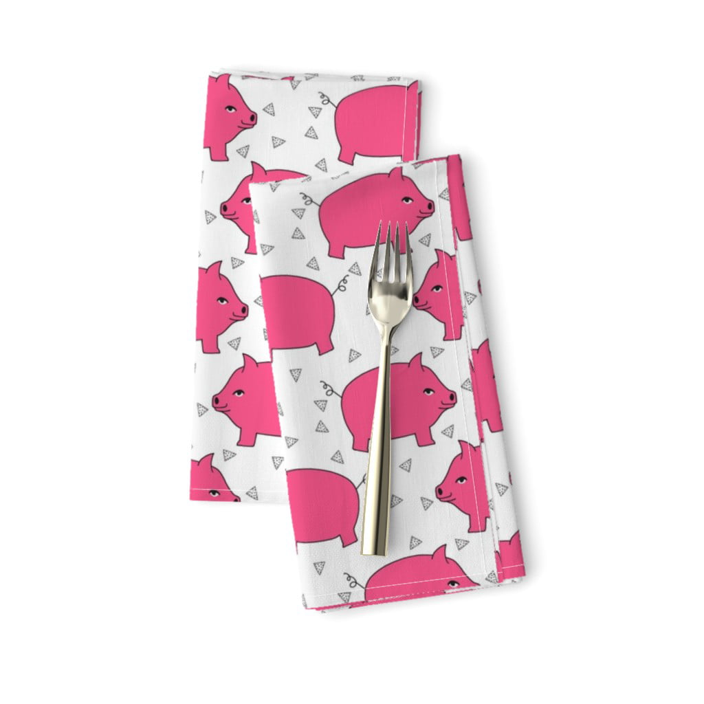 Horses Horse Pony Purple Girly Cotton Dinner Napkins by Roostery Set of 2 
