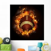 Football Hot Fire Flames Wall Mural by Wallmonkeys Peel and Stick Graphic (48 in H x 48 in W) WM135760