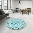 thumbnail image 4 of Ahgly Company Machine Washable Indoor Rectangle Transitional Electric Blue Area Rugs, 8' x 10', 4 of 7