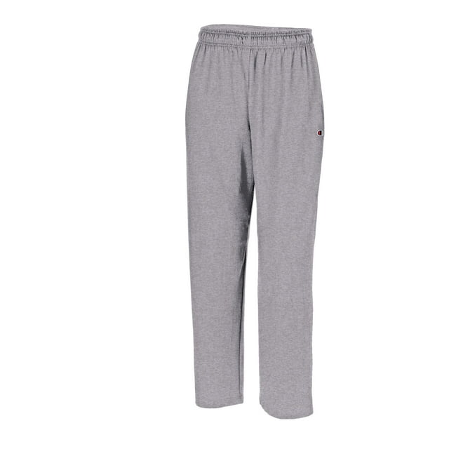 Champion Mens Authentic Open Bottom Jersey Pants, L, Oxford Grey
