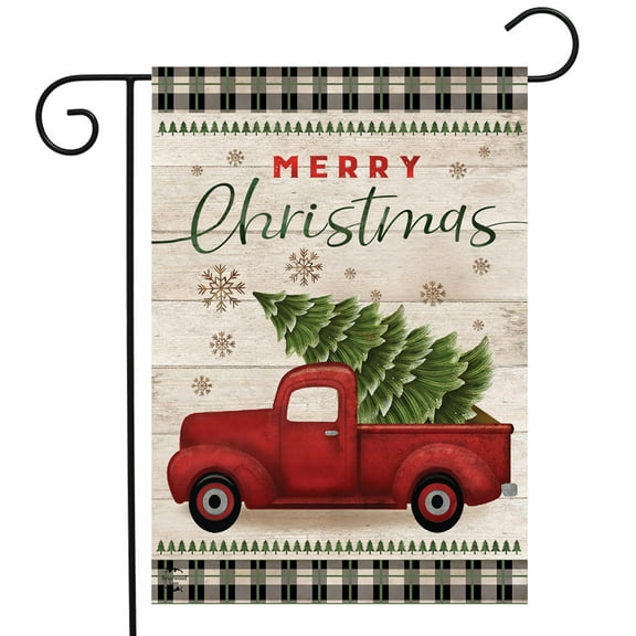 Briarwood Lane Merry Christmas Pickup Truck Holiday Garden Flag