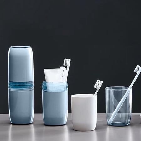 shyuyusa 4 In 1 Travel Wash Cup Set Portable Toothbrush Storage Box For Business Trip Personal Care Organizing