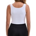 thumbnail image 2 of INSPIRE CHIC Women's Reversible V-Neck Athletic Tank Bra Wide Straps Stretchable Breathable Ribbed Sport Bras XXL White, 2 of 4