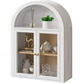thumbnail image 3 of Arched Wall Mounted Display Medicine Cabinets with Tempered Glass Doors and Adjustable Shelf for Bath or Living Room,in White, 3 of 5