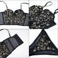thumbnail image 4 of Women Lingerie Set Flower Embroidery Bralette and Panty Set Removable Chest Pad Underwear, 4 of 5