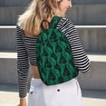 thumbnail image 6 of Picia Mint Bird Feathers Printed Canvas Daypack - Stylish and Durable Vintage Compact Backpack - Class, Work, Travel, or Laptop Bookbag,Organized Compartments-Small, 6 of 6