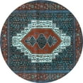 thumbnail image 1 of Ahgly Company Indoor Round Persian Light Blue Traditional Area Rugs, 4' Round, 1 of 4